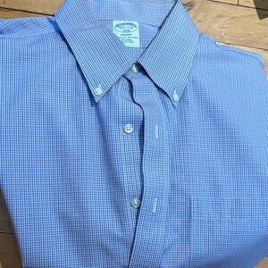 Brooks Brothers Men's Red and Blue Plaid Shirt